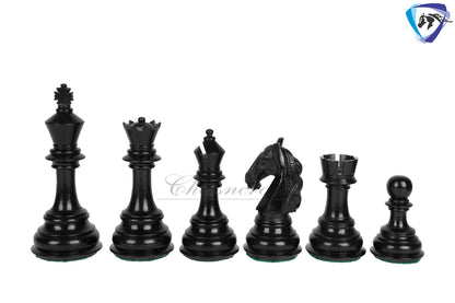 4.5" Luxury Staunton Ebonywood & Boxwood Chess pieces Set- COLUMBIAN Luxury- Triple Weighted 2 Extra queens- 4Q