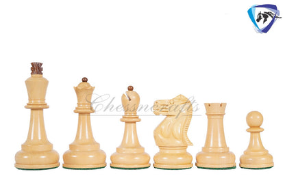 COMBO 3.75" Chess Pieces Set Soviet Grandmaster Supreme  Golden Rosewood & Boxwood + 19"(51mm) Golden Rosewood Chess Board - Chess Board Set