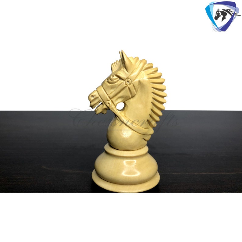 4.1" Staunton Chess Pieces Set in Golden Rose wood & Boxwood- EXCALIBUR  Weighted w/ 2 Extra queens- 4Q