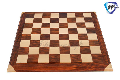 21" wooden chess board Maple Wood & Golden Rosewood(sheesham) Luxury CORNER CARVED BORDER super fine smooth polish.