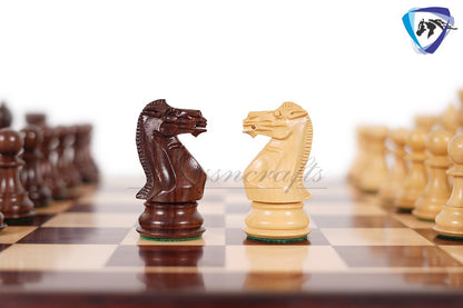 4.1" Staunton Chess Pieces Set Rosewood & Boxwood Ultimate series + 19" Rosewood Chess board(51mm) + Leather Storage Box