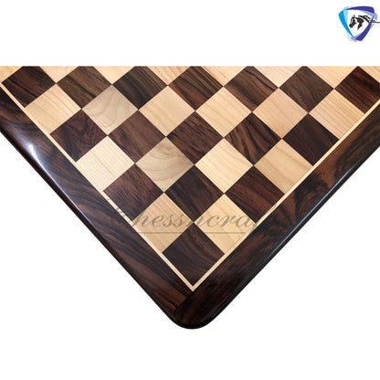 21" and 23" Rose wood & Maple wood flat chess board Round corners and edges Square 55mm and 60 mm Handcrafted big size giant chess board.