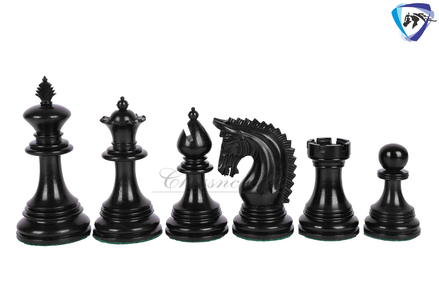 4.5" Luxury Staunton Chess pieces Set in  Ebony wood -PATTON series +21" Ebony wood Chess board(sq:55mm) + Leather Storage Box