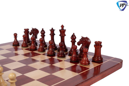 4.5" Bud Rosewood Staunton Chess pieces Set- CAVALIER Series + 23" Bud Rosewood Chess Board(sq-60mm) + Leather Storage Box