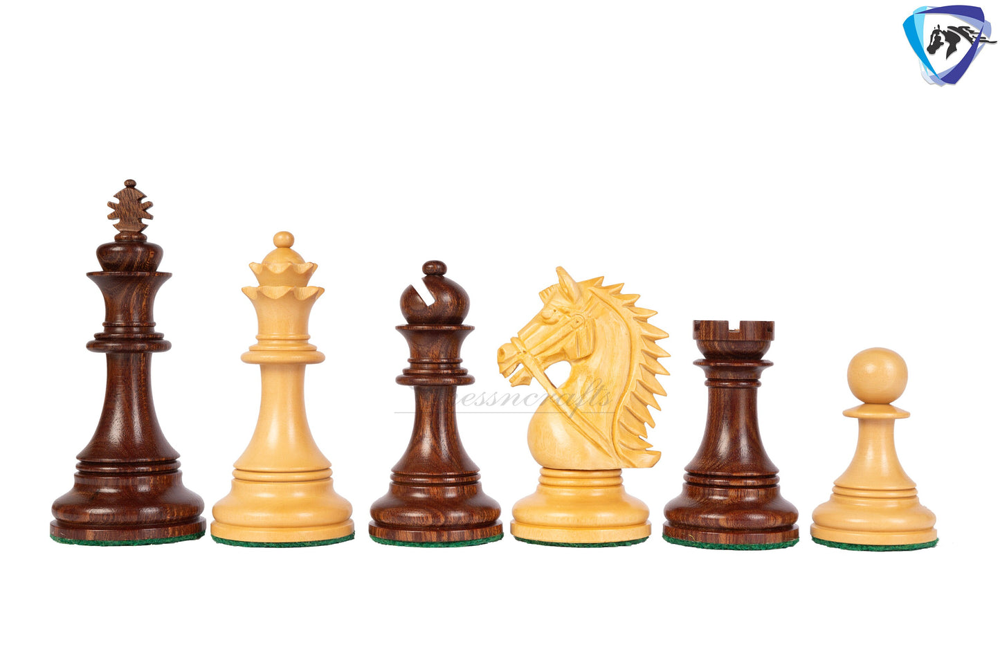 4.4" Staunton Rosewood Chess Pieces Set in LUXURY BRIDLE SERIES + 21" Rosewood chess board(55mm) + Leatherette storage box.