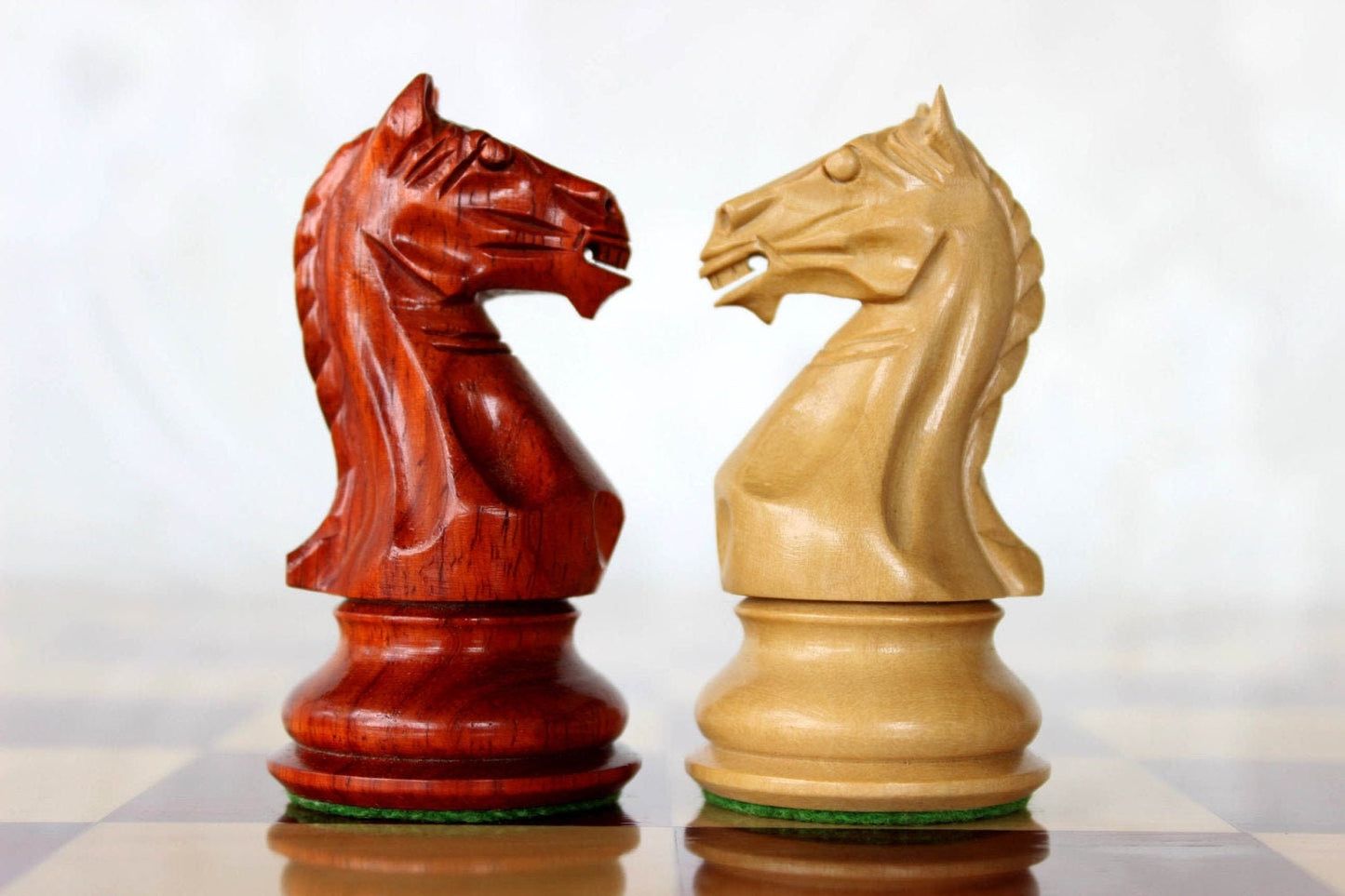 SALE Wooden Hand made chess pieces set Fierce Knight Staunton chess coins in Padauk(Bud Rosewood) Specially Weighted w/ 2 Extra queens