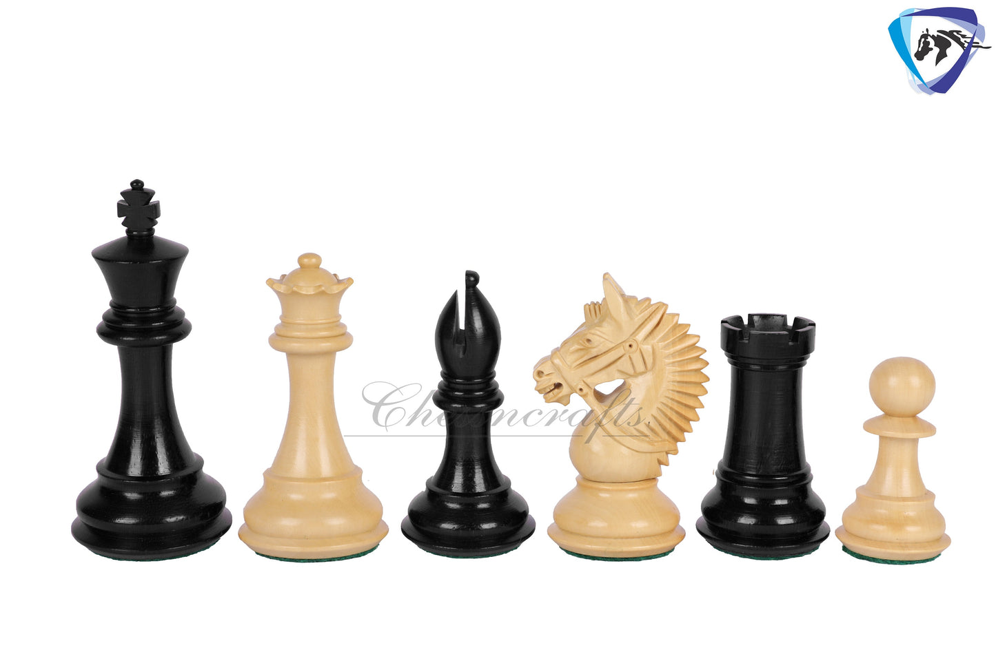4.2" Ebonywood Staunton Chess Pieces Set - EXCALIBUR- Weighted + 21" Ebonywood look chess board + Leather storage box.
