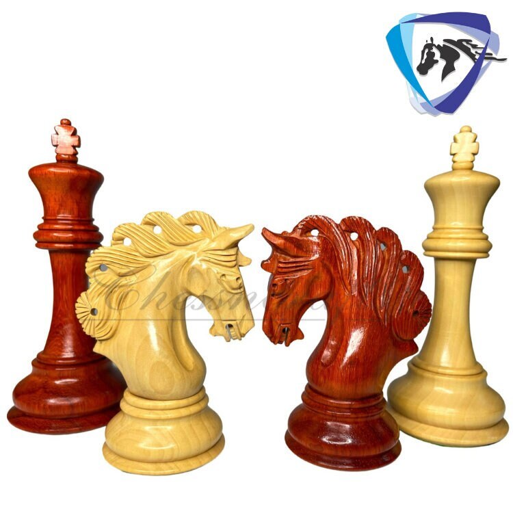 4.2" Luxury Staunton Chess Pieces Set in  Bud Rosewood(Padauk) & Boxwood- MAYFAIR Triple Weighted w/ 2 Extra queens- 4Q
