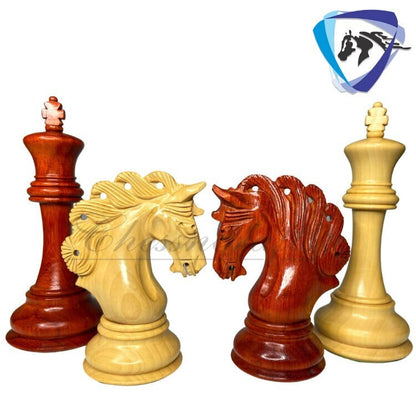 4.2" Luxury Staunton Chess Pieces Set in  Bud Rosewood(Padauk) & Boxwood- MAYFAIR Triple Weighted w/ 2 Extra queens- 4Q