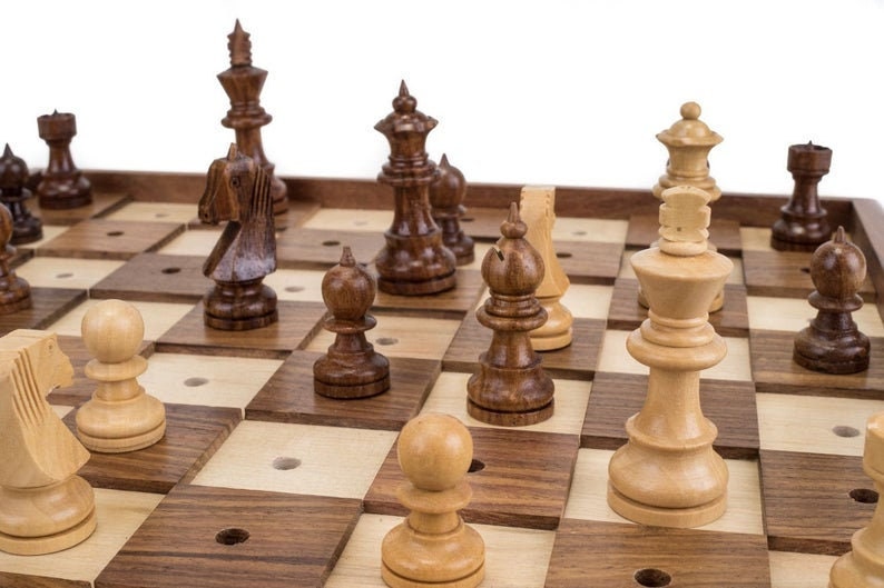 16" Blind chess set wooden Braille chess board set | 10" Blind Chess set | Braille Chess set | Chess for visually Impaired