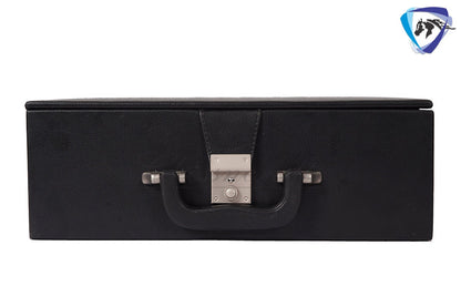 Leatherette Coffer Storage box for Chess Pieces of king Height: 3.75" to 4" and 4.0" to 4.5"- 2 Trays, Velvet lining & Lock w/ handle.