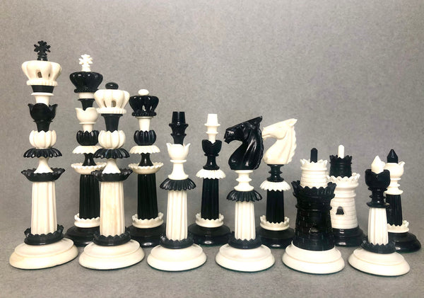 COMBO 6 Camel bone chess set hand carved unique collector vintage chess pieces